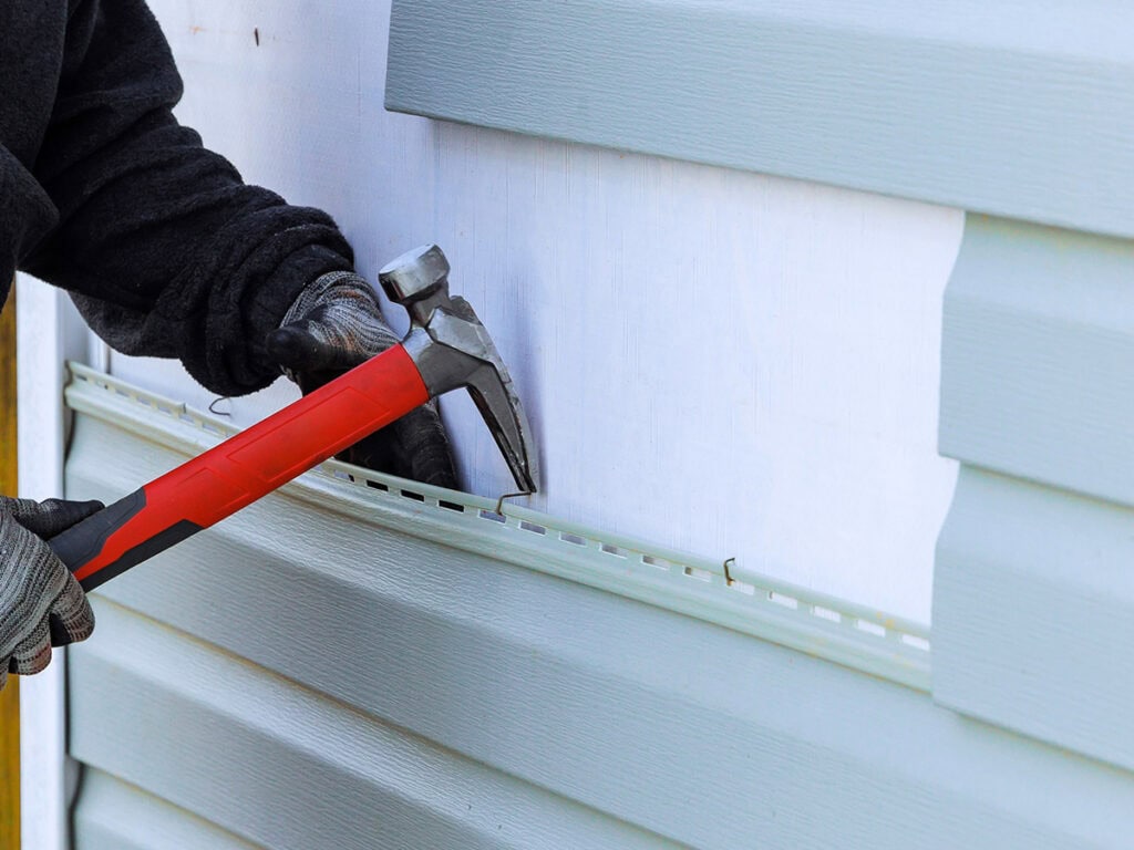 Siding Repair with roofing for troops