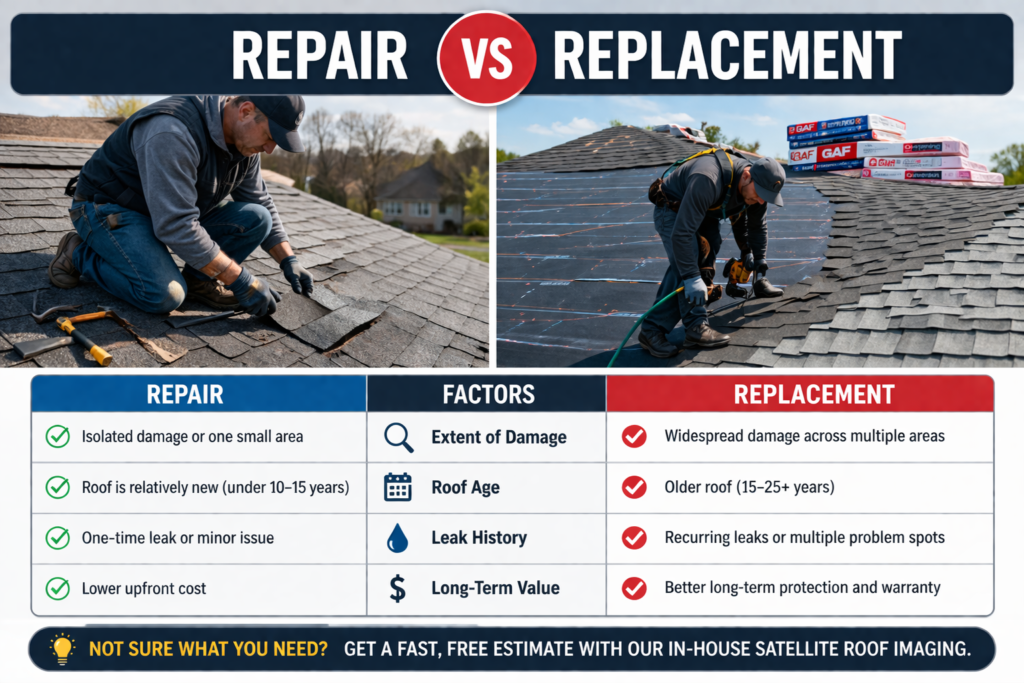 Roof Repair vs Replacement